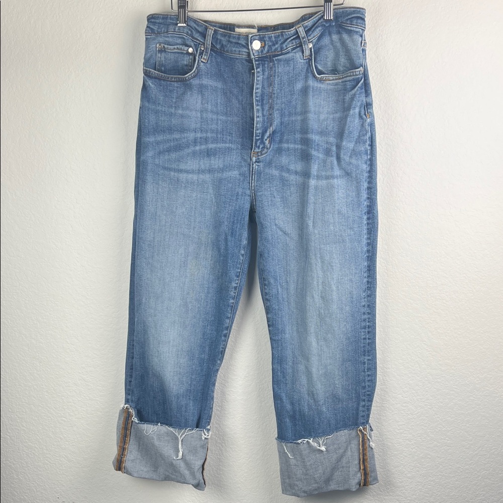 Pilcro women’s Blue ankle Cropped Cuffed Jeans Size 33P